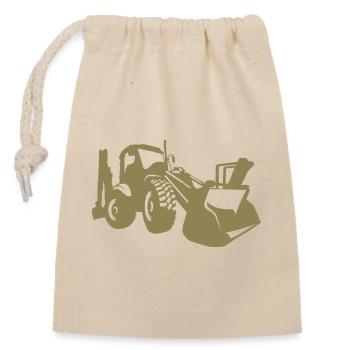 Chargeuse sur pneus d’excavatrice Opérateur d’équipement de construction Silhouette - Sac cadeau en coton avec cordon (14 x 20 cm) - nature - Devant