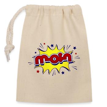 Hello - Closable cotton gift bag (14x20cm) - nature - Front