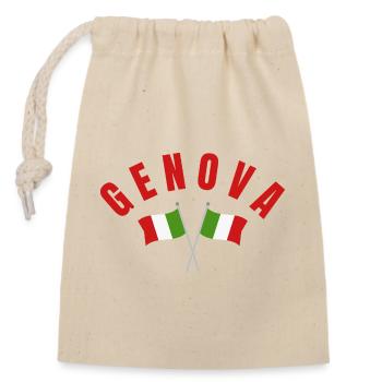Genova Italian Flags - Closable cotton gift bag (14x20cm) - nature - Front