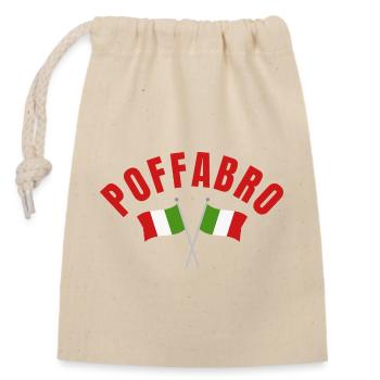 Poffabro Italienische Flaggen - Verschließbarer Geschenkbeutel aus Baumwolle (14x20cm) - Natur - Vorne