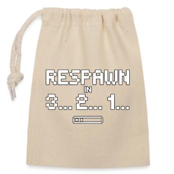 Compte à rebours de réapparition en pixel art - Sac cadeau en coton avec cordon (14 x 20 cm) - nature - Devant