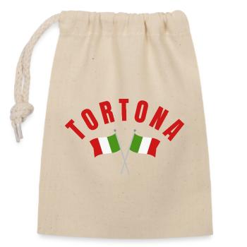 Tortona Italian Flags - Closable cotton gift bag (14x20cm) - nature - Front