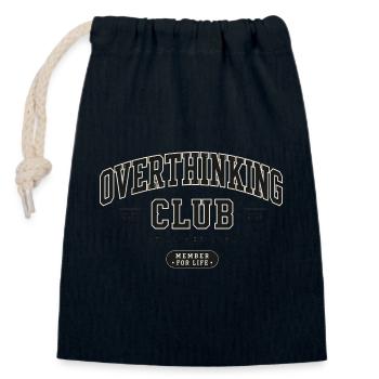 Overthinking Club - Verschließbarer Geschenkbeutel aus Baumwolle (14x20cm) - Navy - Vorne