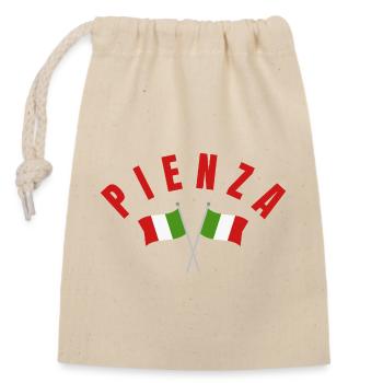 Pienza Italian Flags Emblem - Closable cotton gift bag (14x20cm) - nature - Front
