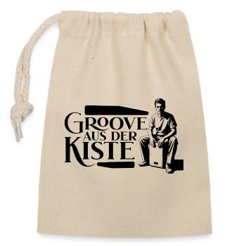 Cajon Groove Aus Der Kiste - Percussion - Verschließbarer Geschenkbeutel aus Baumwolle (14x20cm) - Natur - Vorne