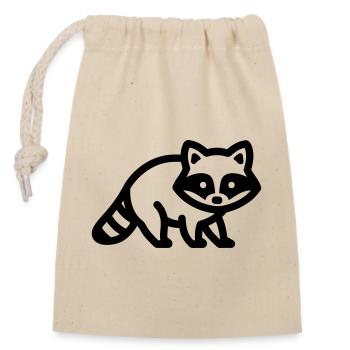 raton laveur - Sac cadeau en coton avec cordon (14 x 20 cm) - nature - Devant
