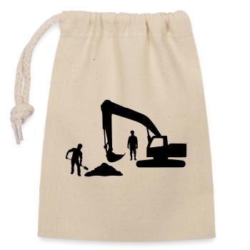 Équipe de camions-benne – Ouvriers des sables - Sac cadeau en coton avec cordon (14 x 20 cm) - nature - Devant