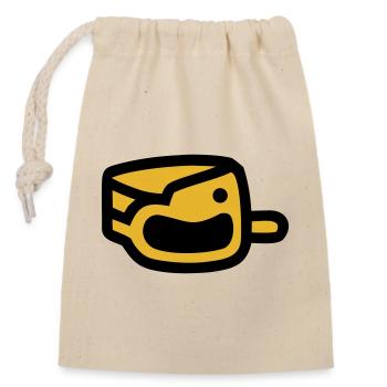 Distributeur de sac à crottes Chien promeneur Chien d’école - Sac cadeau en coton avec cordon (14 x 20 cm) - nature - Devant