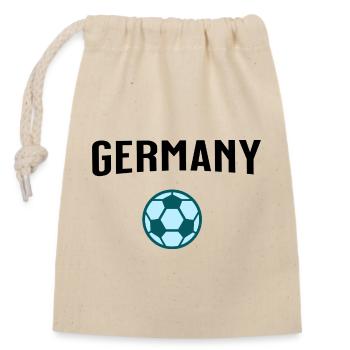 Deutschland - Germany - Fußballball Blau-Tones - Closable cotton gift bag (14x20cm) - nature - Front