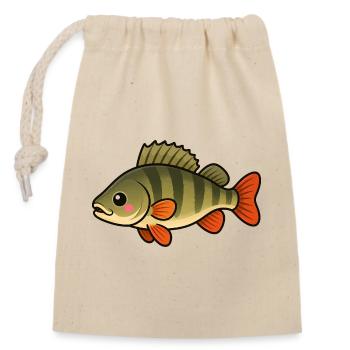 Cute Perch Kids Angeldesign - Verschließbarer Geschenkbeutel aus Baumwolle (14x20cm) - Natur - Vorne