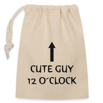 cute guy 12 o clock - Verschließbarer Geschenkbeutel aus Baumwolle (14x20cm) - Natur - Vorne