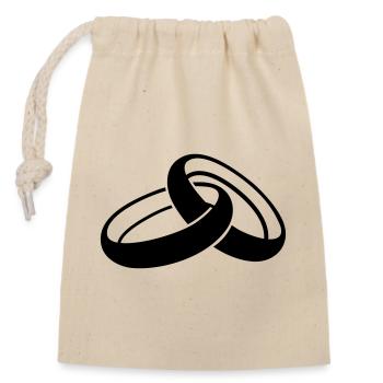 wedding - Closable cotton gift bag (14x20cm) - nature - Front