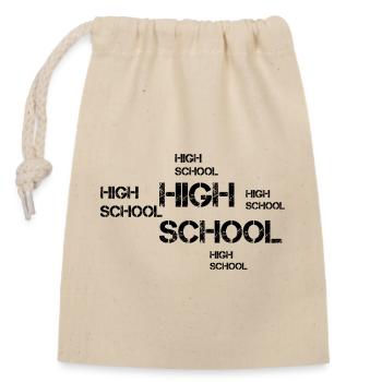 Design d’école secondaire - Sac cadeau en coton avec cordon (14 x 20 cm) - nature - Devant
