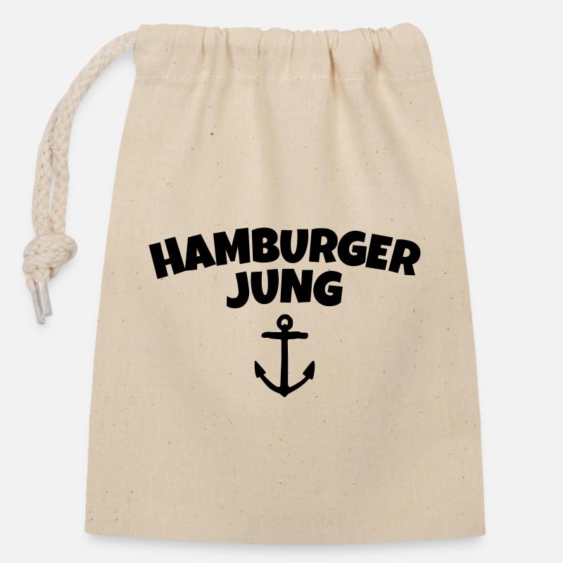 Hamburger Jung de Hambourg - Sac cadeau en coton avec cordon (14 x 20 cm) - nature