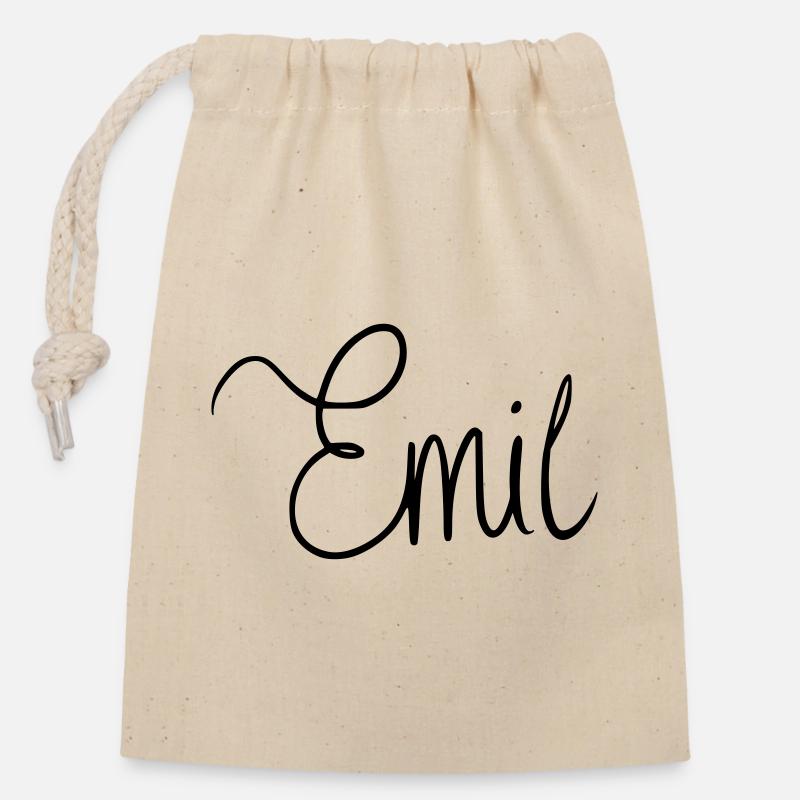 Emil - Verschließbarer Geschenkbeutel aus Baumwolle (14x20cm) - Natur