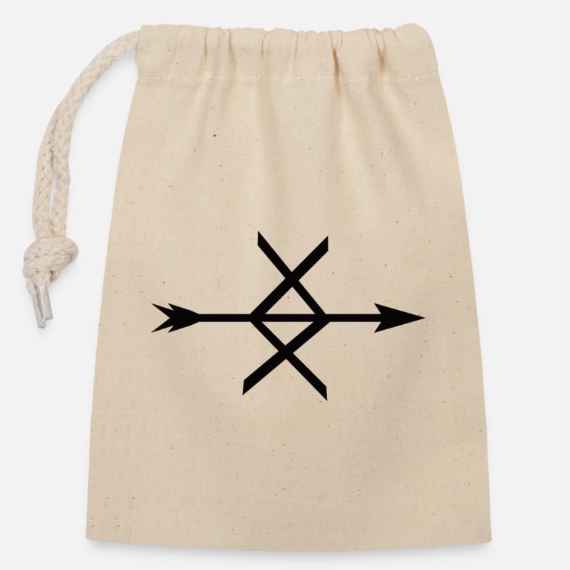 Viking - Sac cadeau en coton avec cordon (14 x 20 cm) - nature