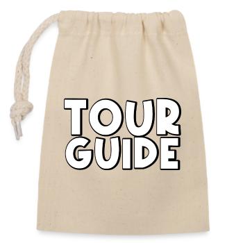 tour guide - Verschließbarer Geschenkbeutel aus Baumwolle (14x20cm) - Natur - Vorne