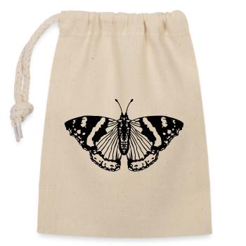 Schmetterling butterfly - Verschließbarer Geschenkbeutel aus Baumwolle (14x20cm) - Natur - Vorne