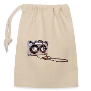 Cassette Rétro Oldschool Saveur Cadeau - Sac cadeau en coton avec cordon (14 x 20 cm) - nature - Devant