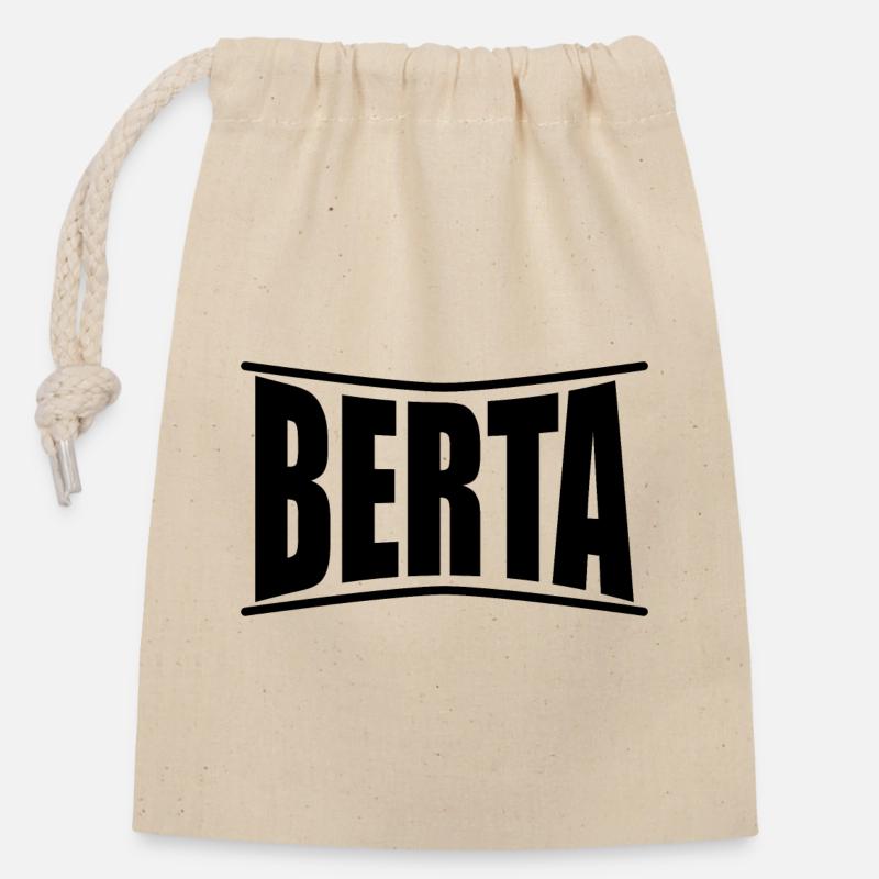 Berta T-Shirt Geschenkidee - Verschließbarer Geschenkbeutel aus Baumwolle (14x20cm) - Natur