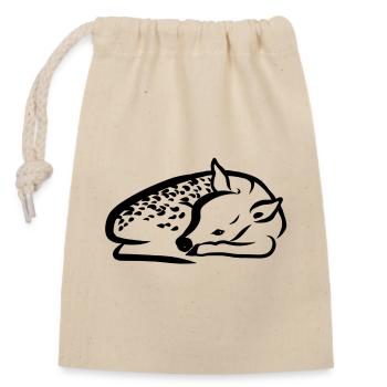 Fawn lying down - Closable cotton gift bag (14x20cm) - nature - Front