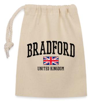 Bradford Flaggen-Shirt – UK Stadtmotiv - Verschließbarer Geschenkbeutel aus Baumwolle (14x20cm) - Natur - Vorne