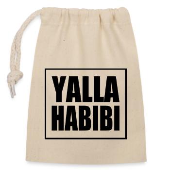 Yalla habibi - Closable cotton gift bag (14x20cm) - nature - Front