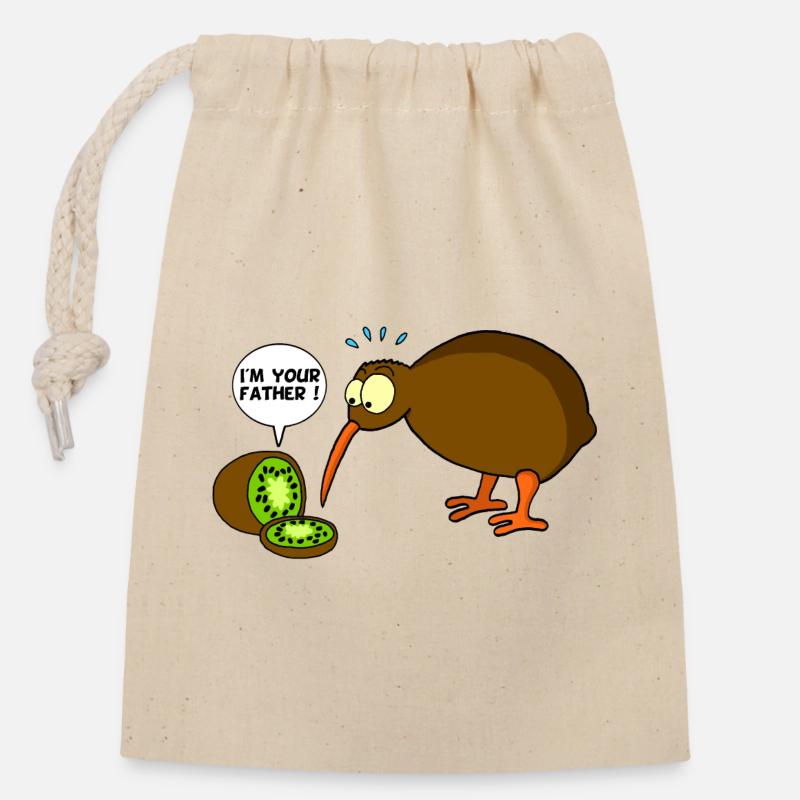 Kiwi vs. Kiwi - Verschließbarer Geschenkbeutel aus Baumwolle (14x20cm) - Natur
