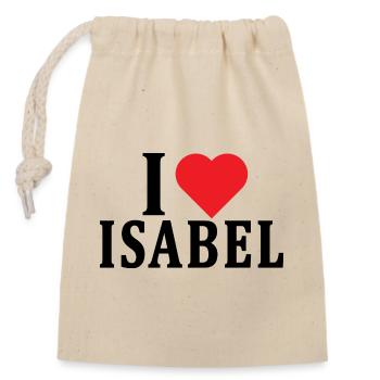 t-shirt I love Isabel t-shirt gift idea - Closable cotton gift bag (14x20cm) - nature - Front