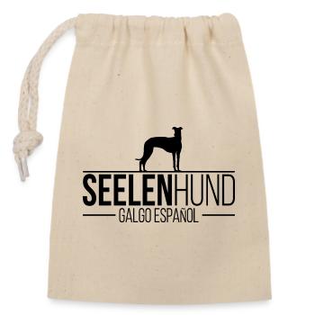 Galgo Espanol Seelenhund Hundespruch Wilsigns - Verschließbarer Geschenkbeutel aus Baumwolle (14x20cm) - Natur - Vorne