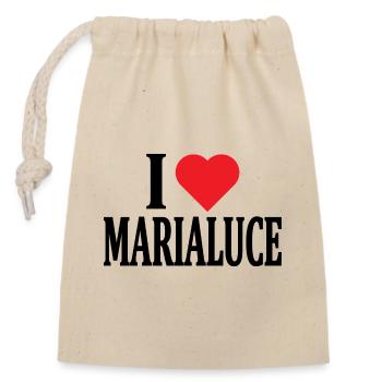 nom du t-shirt J’aime Marialuce t-shirt - Sac cadeau en coton avec cordon (14 x 20 cm) - nature - Devant