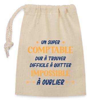 comptable - Sac cadeau en coton avec cordon (14 x 20 cm) - nature - Devant