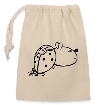 Ladybug - Closable cotton gift bag (14x20cm) - nature - Front