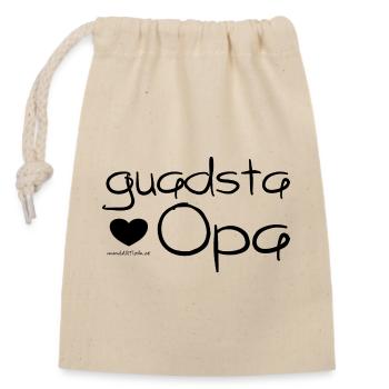 guadsta Opa - bester Opa, super Geschenkidee, - Verschließbarer Geschenkbeutel aus Baumwolle (14x20cm) - Natur - Vorne
