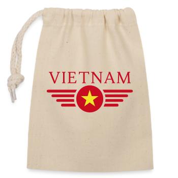 Ich liebe Vietnam - Verschließbarer Geschenkbeutel aus Baumwolle (14x20cm) - Natur - Vorne