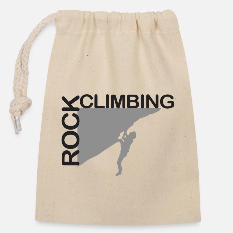 Rock Climbing - Closable cotton gift bag (14x20cm) - nature