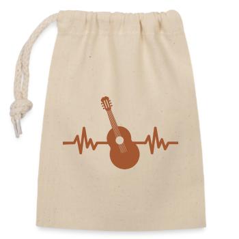 Heartbeat Guitar - Rock 'n' Roll Punk Band Metal - Sac cadeau en coton avec cordon (14 x 20 cm) - nature - Devant