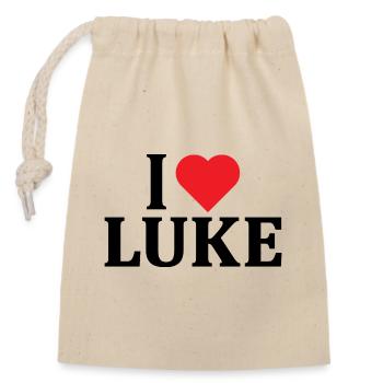 t-shirt I love Luke t-shirt gift idea - Closable cotton gift bag (14x20cm) - nature - Front