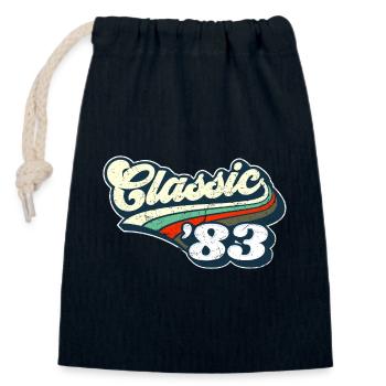 Classic '83 - Closable cotton gift bag (14x20cm) - navy - Front