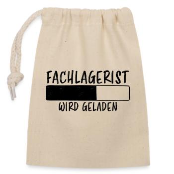 Fachlagerist Spruch Lustiges Fachlagerist Geschenk - Verschließbarer Geschenkbeutel aus Baumwolle (14x20cm) - Natur - Vorne