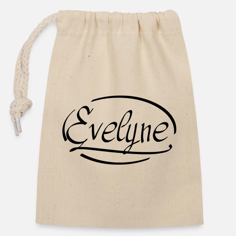 Evelyne - Closable cotton gift bag (14x20cm) - nature
