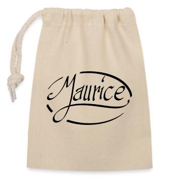 Mauritius - Closable cotton gift bag (14x20cm) - nature - Front