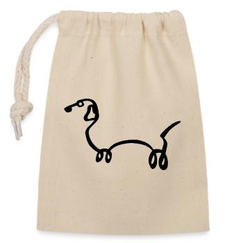 Sketch of the Black Dog - Closable cotton gift bag (14x20cm) - nature - Front