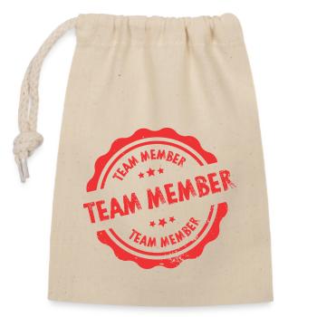 Team Stamp - Closable cotton gift bag (14x20cm) - nature - Front