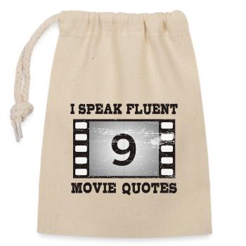 Je parle couramment les citations de films - Sac cadeau en coton avec cordon (14 x 20 cm) - nature - Devant