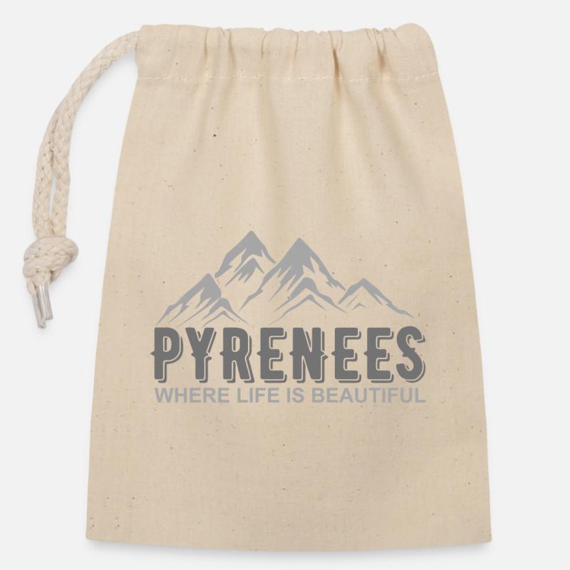 Pyrénées where life is beautiful - Sac cadeau en coton avec cordon (14 x 20 cm) - nature