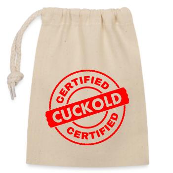 Cuckold - Closable cotton gift bag (14x20cm) - nature - Front