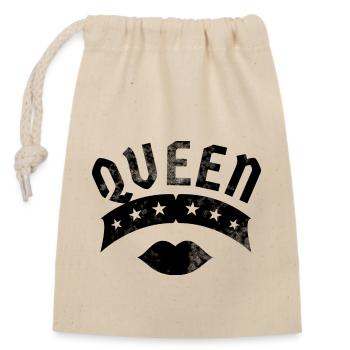 Queen - Closable cotton gift bag (14x20cm) - nature - Front