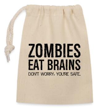 zombies eat brains - Verschließbarer Geschenkbeutel aus Baumwolle (14x20cm) - Natur - Vorne