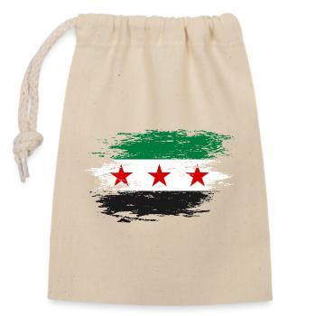 Drapeau syrien utilisé - Sac cadeau en coton avec cordon (14 x 20 cm) - nature - Devant